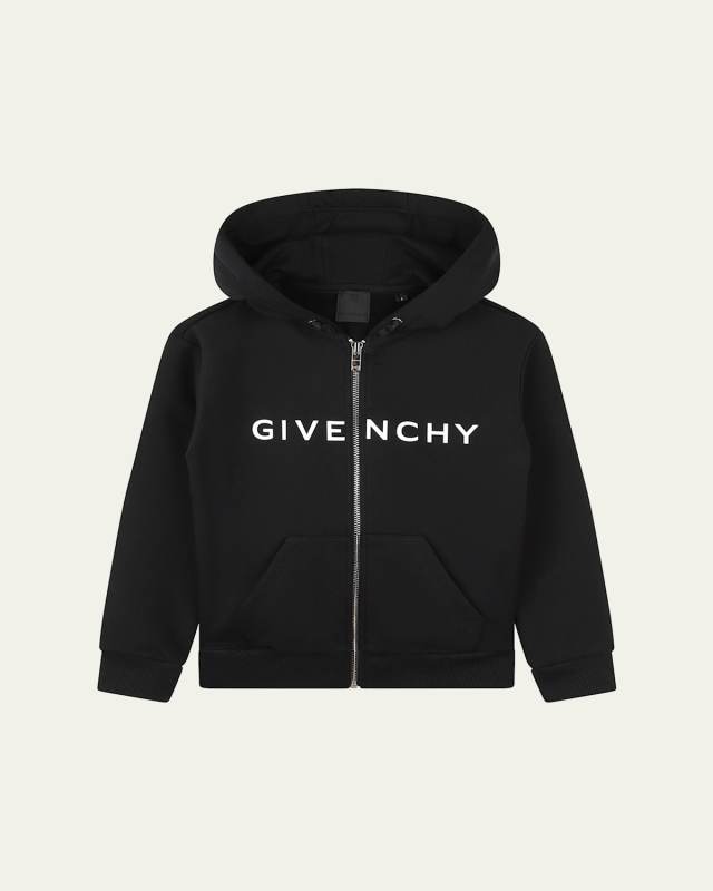 Kid's Logo-Print Zip-Front Hoodie, Size 6-12